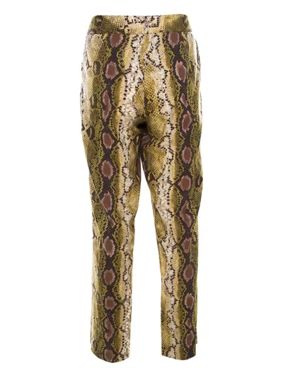 Pre-owned Michael Kors Vintage Snakeskin-print Trousers In Brown