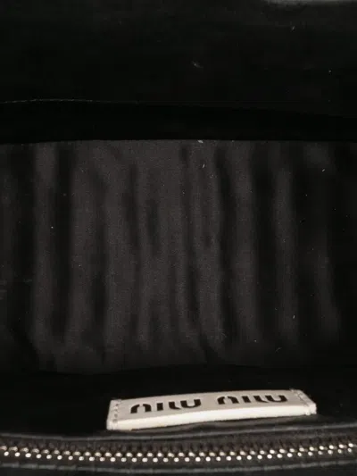 Pre-owned Miu Miu 2000-2025 Wicker Trimmed Leather Top Handle Bag Satchel In Brown