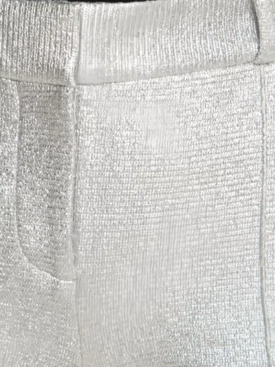 Pre-owned Diane Von Furstenberg Metallic-effect Tailored Shorts In Gray