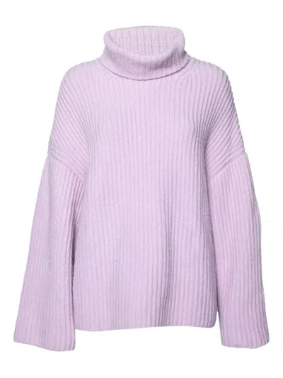 Pre-owned Nanushka Turtleneck Ribbed Sweater In Purple