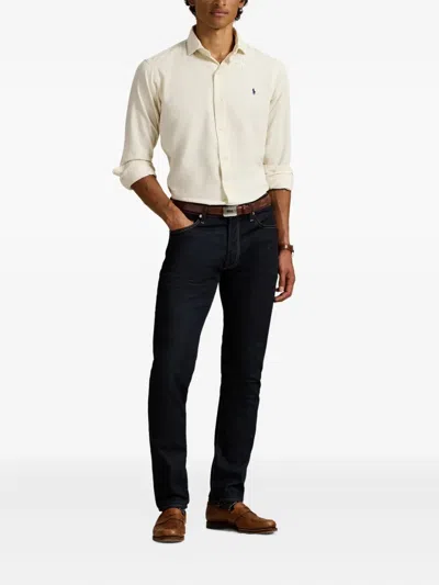 Polo Ralph Lauren Custom Fit Corduroy Long-sleeve Shirt In Neutral