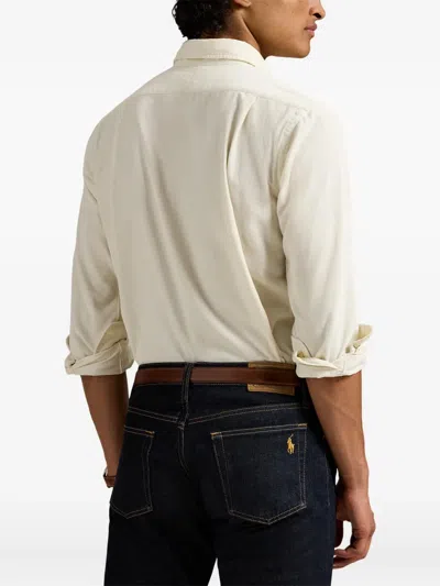 Polo Ralph Lauren Custom Fit Corduroy Long-sleeve Shirt In Neutral