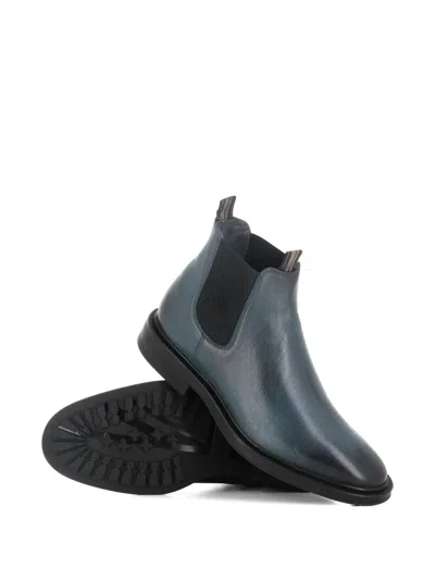 Paul Smith Stylish Ankle Booties With Elastic Side Gores In Blue