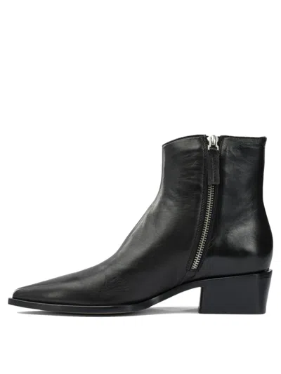 Pomme D'or Elyse Leather Ankle Boots In Black