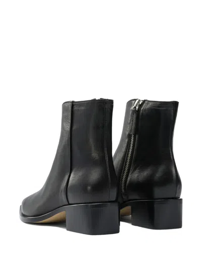 Pomme D'or Elyse Leather Ankle Boots In Black
