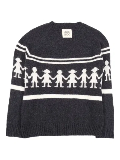 Douuod Fair-isle Pattern Sweater In Gray