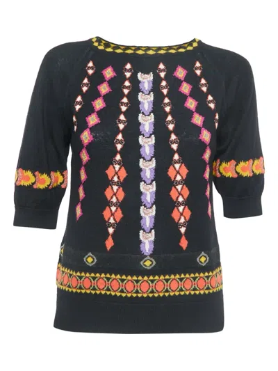 Pre-owned Etro Denim Top In Black