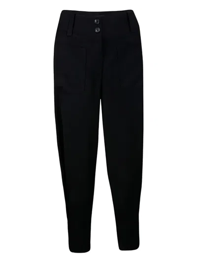 Pre-owned Emporio Armani 2024 Patch-pockets Tapered Trousers In Black