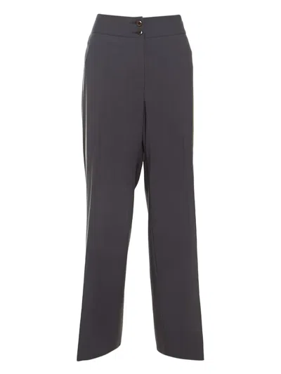 Pre-owned Armani Vintage Virgin Wool Wide-leg Trousers In Brown