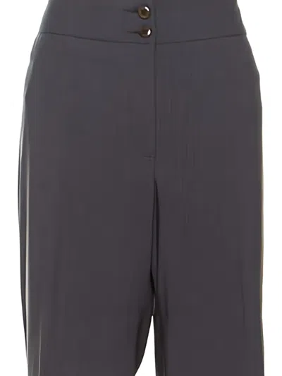 Pre-owned Armani Vintage Virgin Wool Wide-leg Trousers In Brown