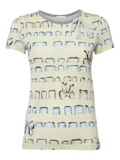 Pre-owned Red Valentino Vintage Panelled T-shirt In Yellow