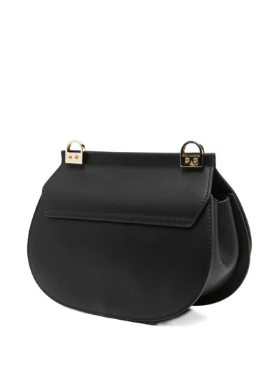 Cromia Half-moon Leather Clutch Bag In Black