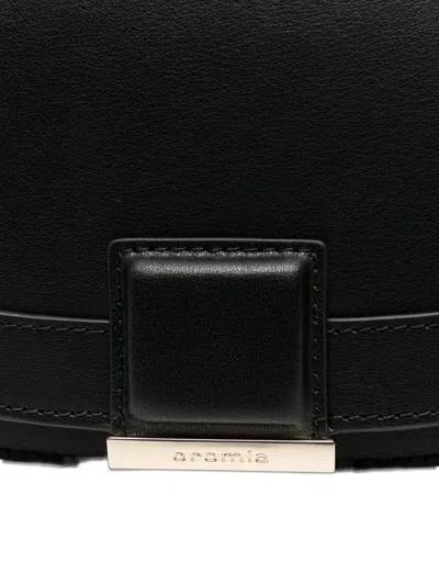Cromia Half-moon Leather Clutch Bag In Black