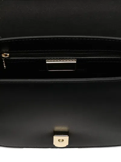 Cromia Half-moon Leather Clutch Bag In Black