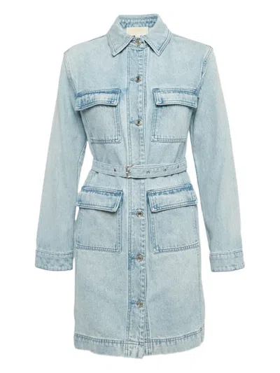 Pre-owned Michael Kors Vintage  Belted Pockets Dress In Blue