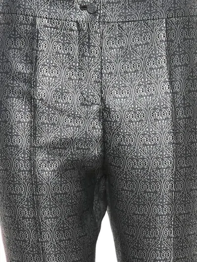 Pre-owned Balenciaga Brocade-pattern Tailored Trousers In Gray