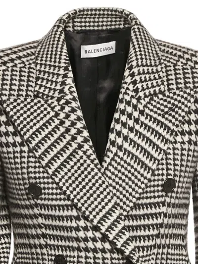 Pre-owned Balenciaga Pied-du-poul Pattern Blazer In Black