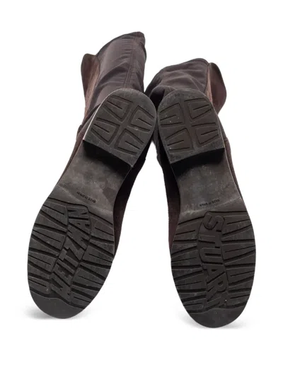 Pre-owned Stuart Weitzman 绒面皮靴（2024年典藏款） In Brown