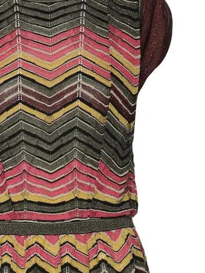Pre-owned Missoni Chevron-knit Dress In Brown