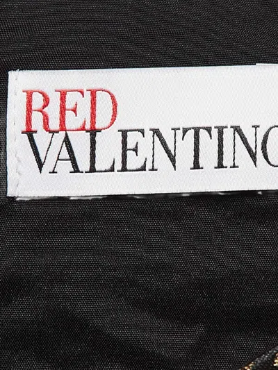 Pre-owned Red Valentino Vintage Floral-print Belted Dress In Black