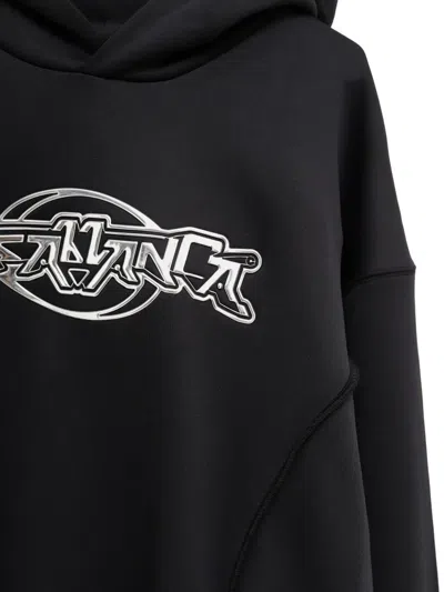 Casablanca Mens Oversized Panel Logo Jersey Hoodie Black In Black