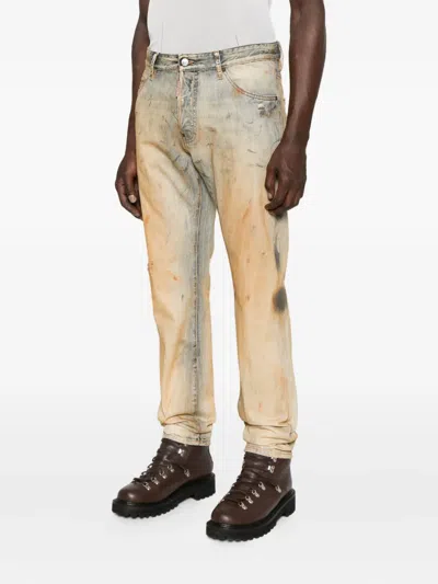 Dsquared2 Cool Guy Faded-effect Paint-splatter Jeans In Neutral