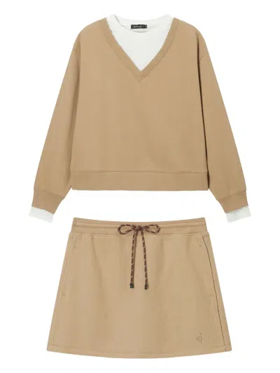 Tout A Coup Drawstring Skirt Set In Multi