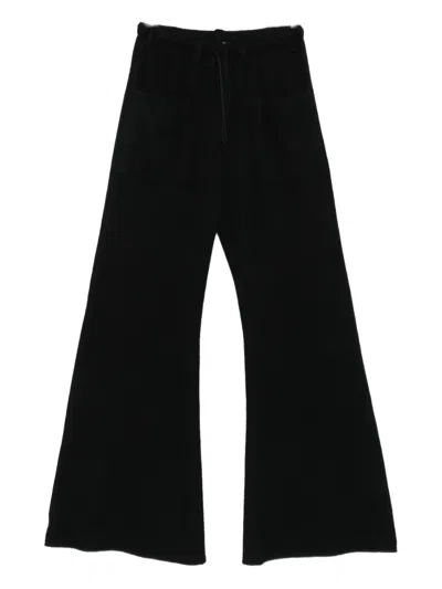 Hannes Roether Drawstring-waist Flared Trousers In Black