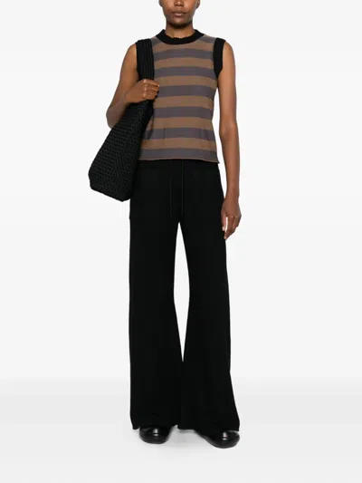 Hannes Roether Drawstring-waist Flared Trousers In Black