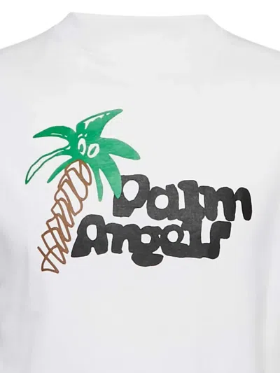 Pre-owned Palm Angels Logo-print T-shirt In White