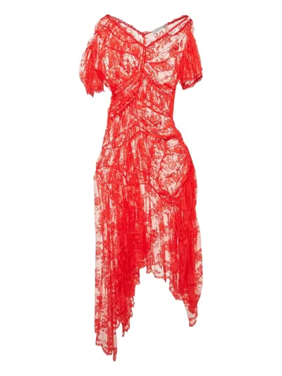 Pre-owned Preen By Thornton Bregazzi Tulle Lace Dress In Red