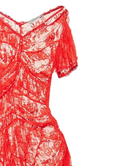 Pre-owned Preen By Thornton Bregazzi Tulle Lace Dress In Red