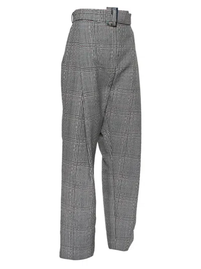 Pre-owned Ellery Belted Plaid Trousers In Gray
