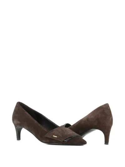 尖头绒面皮低跟鞋（5.5厘米）