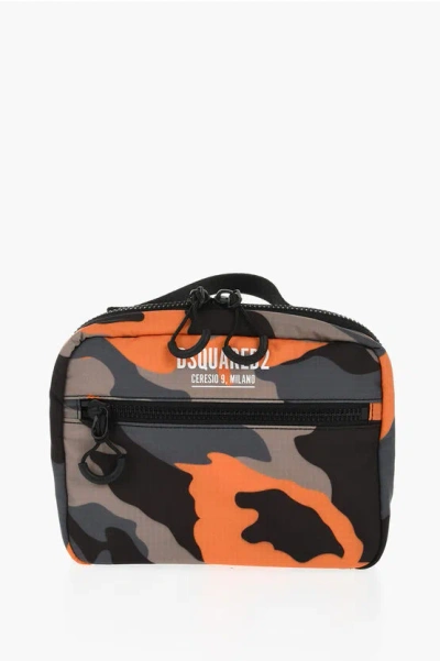Dsquared2 Camouflage Motif Ripstop Fabric Organizer Bag Grösse Unica