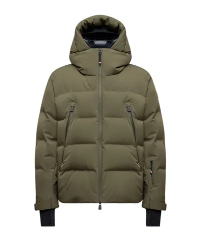 Moncler Nylon Down Jacket Featuring Adjustable Elements In Green