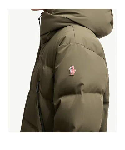 Moncler Nylon Down Jacket Featuring Adjustable Elements In Green