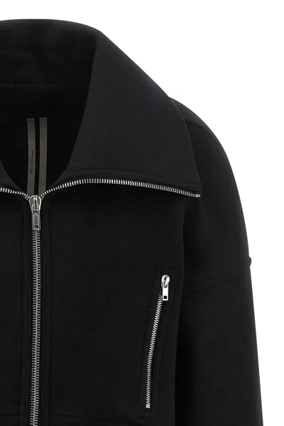 Rick Owens Black Wool Draculimo Structured Jacket In Black