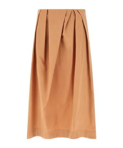 Dries Van Noten High Waist Midi Pleated Skirt In Gold