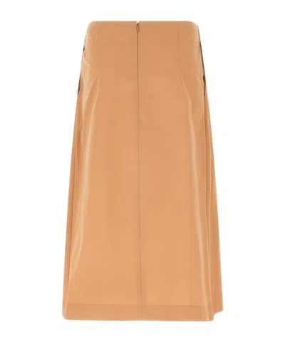 Dries Van Noten High Waist Midi Pleated Skirt In Gold
