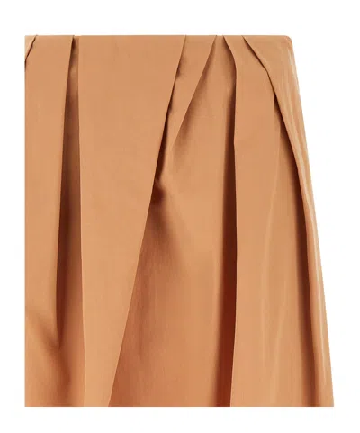 Dries Van Noten High Waist Midi Pleated Skirt In Gold