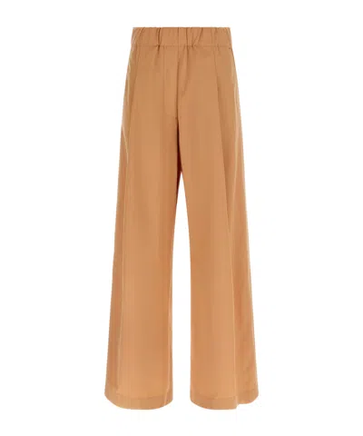 Dries Van Noten Wide Leg Trousers Elastic Waistband In Gold