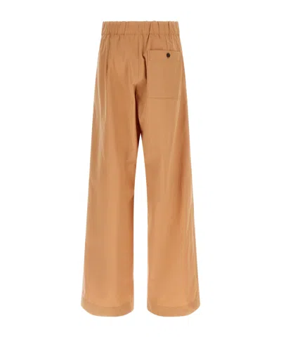 Dries Van Noten Wide Leg Trousers Elastic Waistband In Gold
