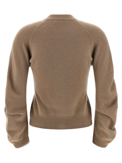 Nude Curved Sleeves Cardigan In Brown