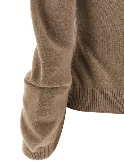 Nude Curved Sleeves Cardigan In Brown