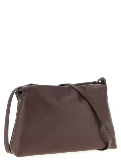 Pinko Mini Leather Clutch In Brown
