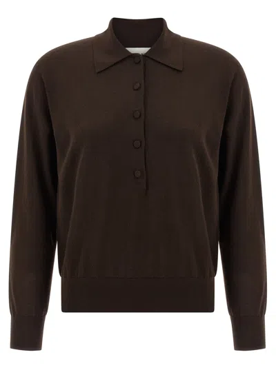 Dries Van Noten 09040-tuno 2700 Knit Polo Knitwear Brown In Brown