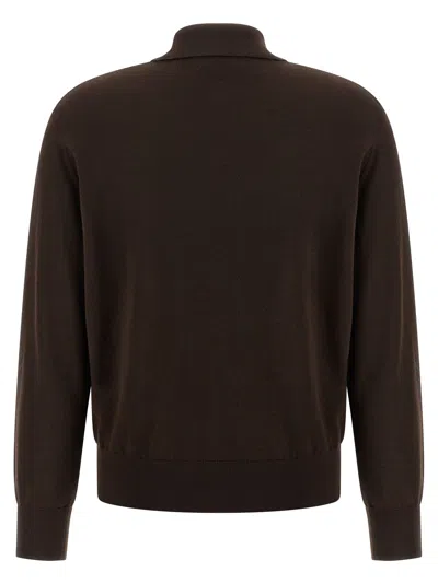 Dries Van Noten 09040-tuno 2700 Knit Polo Knitwear Brown In Brown