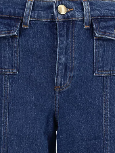 7 For All Mankind High Rise Lotta Flared Leg Jeans In Artifact In Blue