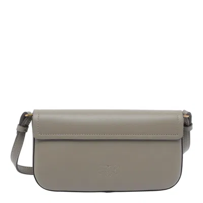 Pinko Saddle Shoulder Bag In Gray